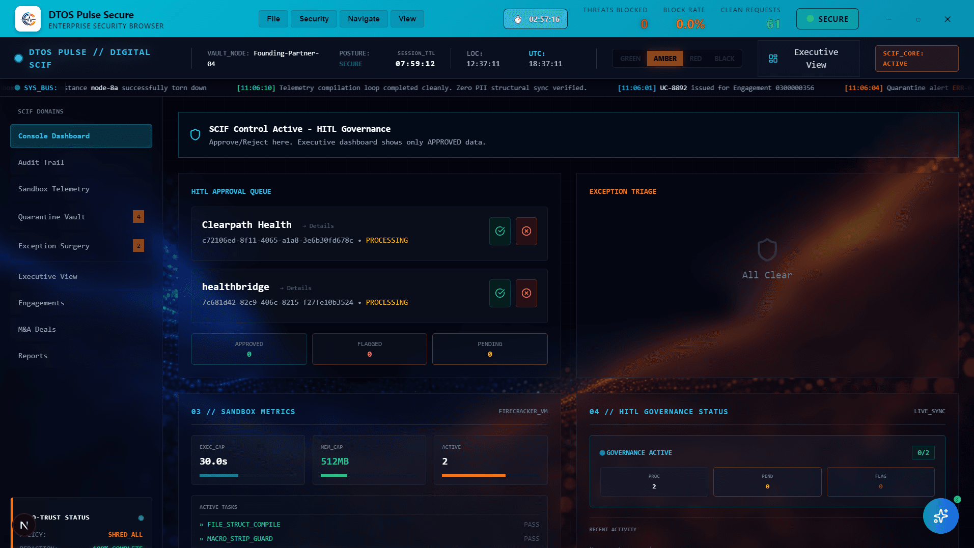SCIF Control - Human-in-the-Loop Governance